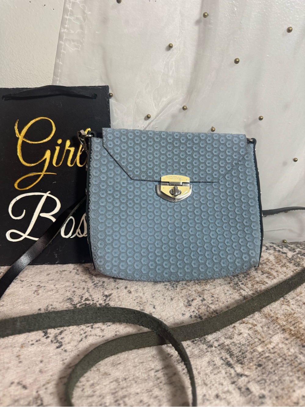 Jon Wye Hexagon Print kisslock crossbody
